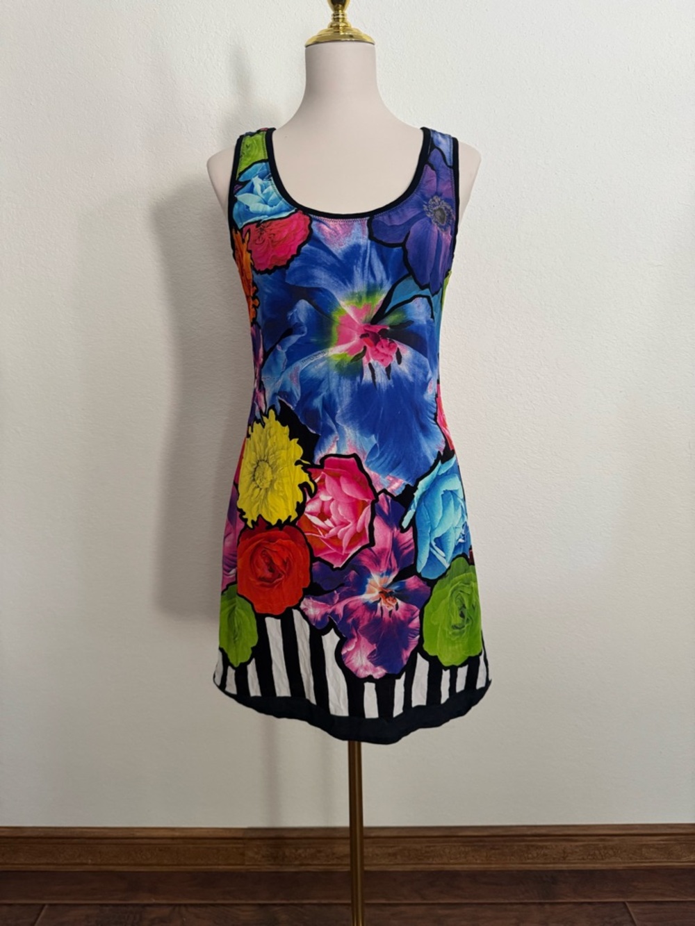 Roberto Cavalli Multicolor Floral Print Mini Dress
